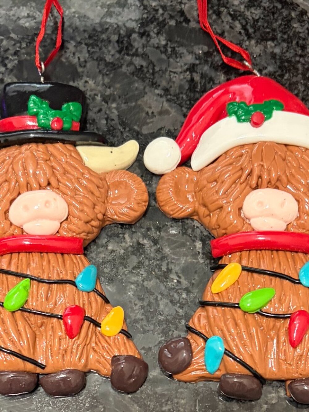 Adorable Highland Cow Christmas Ornament Set| NWT